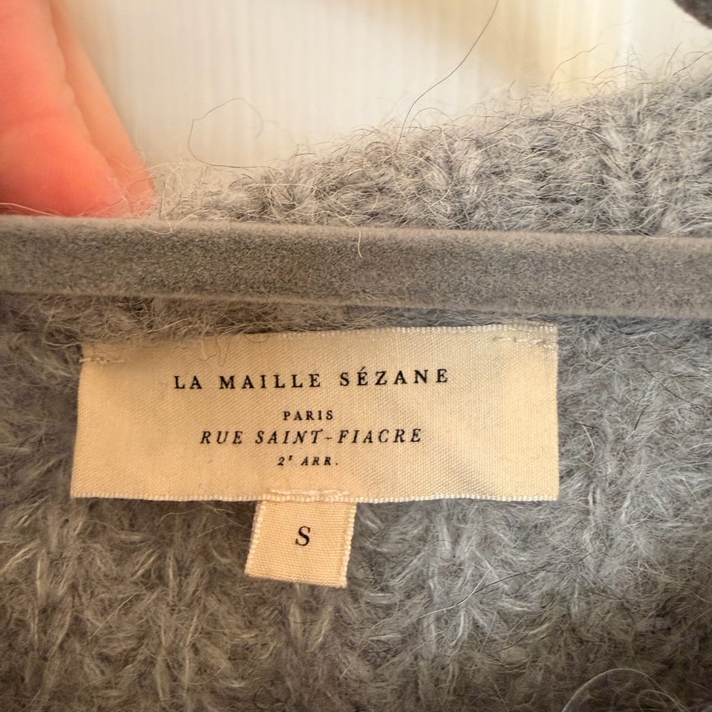 Sezane Emile Gray Cardigan Sweater - Picture 3 of 6